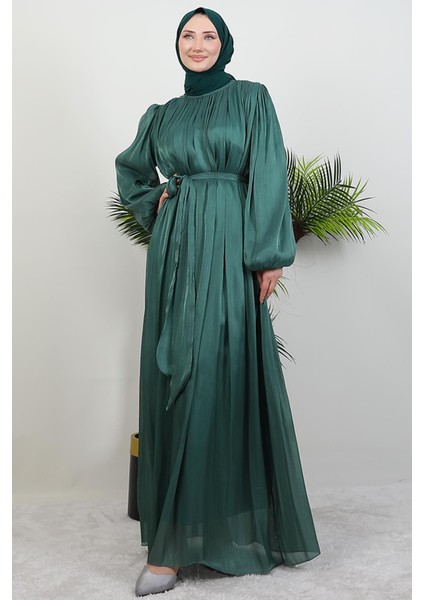 Matem Tesettür Elbise Koyu Mint