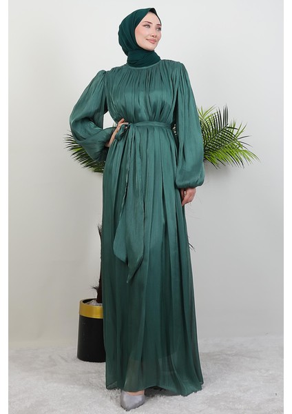 Matem Tesettür Elbise Koyu Mint modelleri