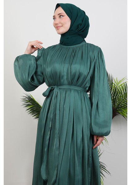 Matem Tesettür Elbise Koyu Mint indirimleri