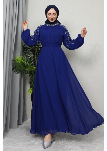 Semra Tesettür Elbise Gece Mavi fiyatları