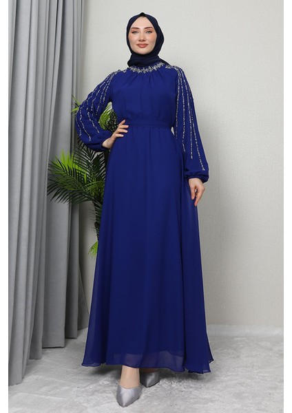 Semra Tesettür Elbise Gece Mavi fırsatları