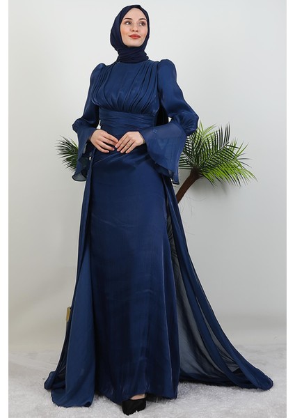 Kolu Volanlı Yoryo Elbise Lacivert modelleri