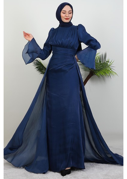 Kolu Volanlı Yoryo Elbise Lacivert fırsatları