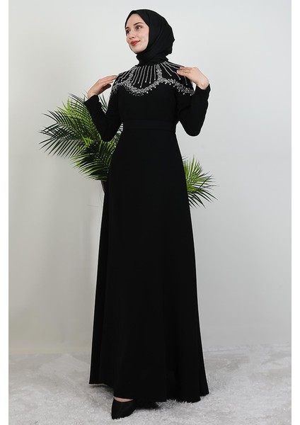 Nisan Taşlı Elbise Siyah modelleri