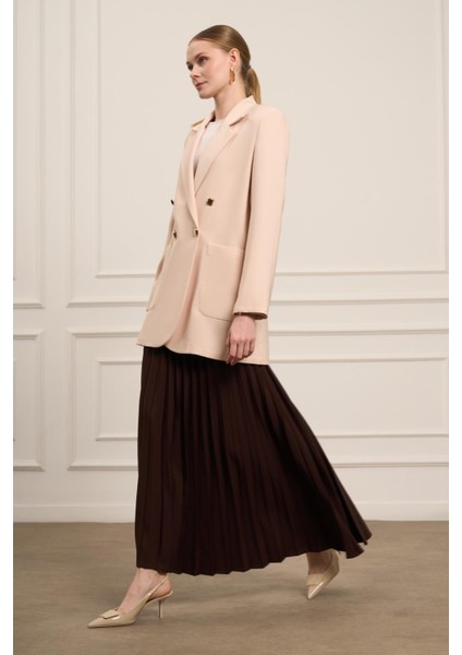 Kadın Tek Kruvaze Ceket Beige modelleri