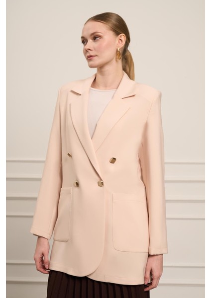 Kadın Tek Kruvaze Ceket Beige indirimleri