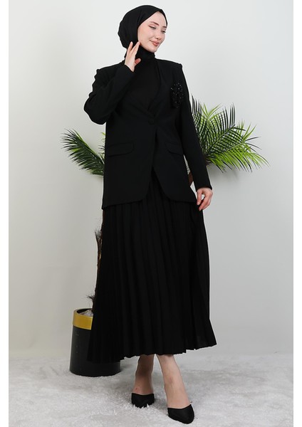 Güllü Etekli Takım Siyah fiyatları