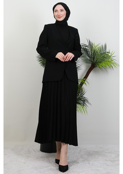 Güllü Etekli Takım Siyah modelleri