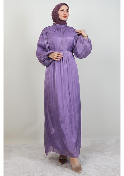 Lidya Tesettür Elbise Lila