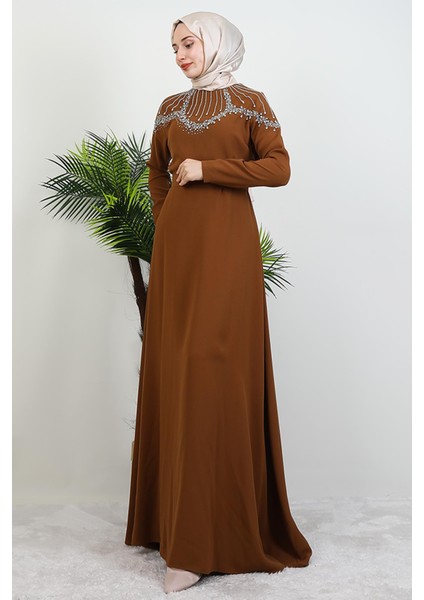 Nisan Taşlı Elbise Hardal fiyatları