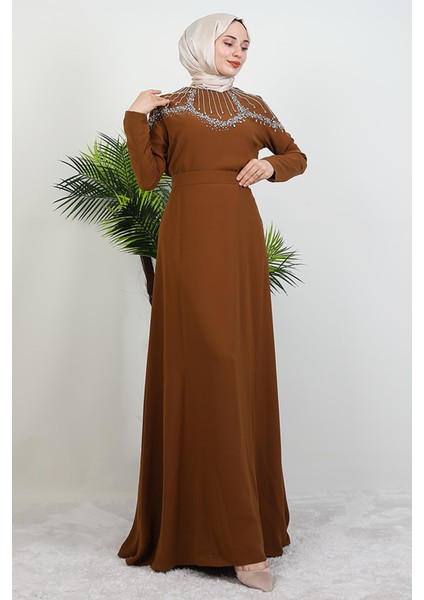 Nisan Taşlı Elbise Hardal fırsatları