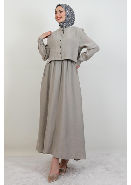 Ebra Modal Elbise Bej modelleri