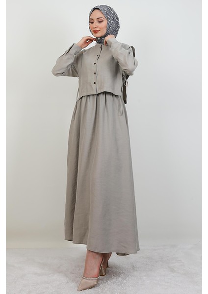 Ebra Modal Elbise Bej fırsatları