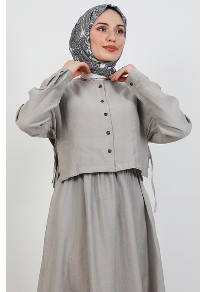 Ebra Modal Elbise Bej indirimleri