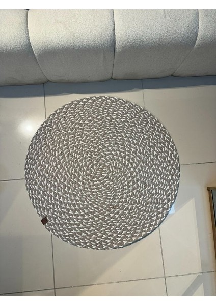 Loom Jüt Çift Taraflı Yıkanabilir Örgü Kilim Yuvarlak Halı Paspas Mutfak Banyo Balkon Kahve Beyaz fiyatları