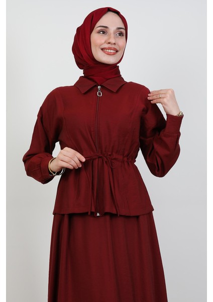 Fermuarlı Etekli Takım Bordo indirimleri