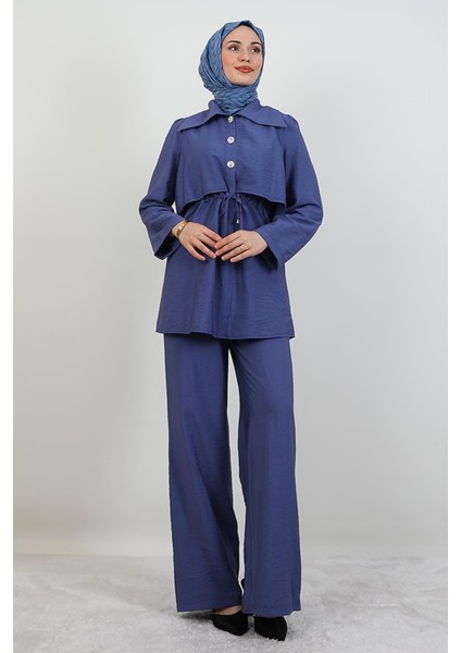 Pervin Pantolonlu Ikili Takım Koyu Lila modelleri