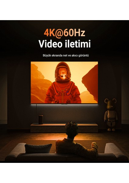 USB-C to HDMI 4K HDR Destekli 1.8 Metre Video Aktarım Kablosu - C1-10 (Acefast Türkiye Garantili)