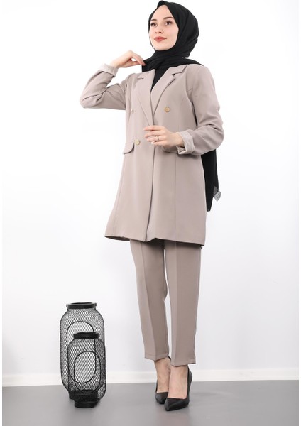 Blazer Ceket Takım Vizon modelleri