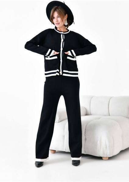 Kadın Çizgi Detaylı Atletli Takım Siyah fiyatları