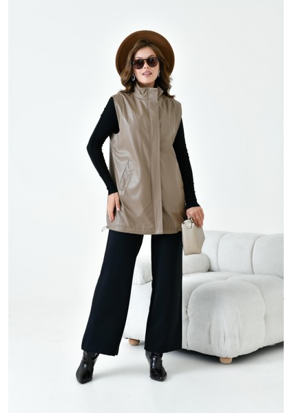 Kadın Deri Yelek Beige indirimleri