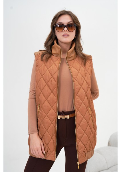 Kadın Kapitone Yelek Tarçın indirimleri