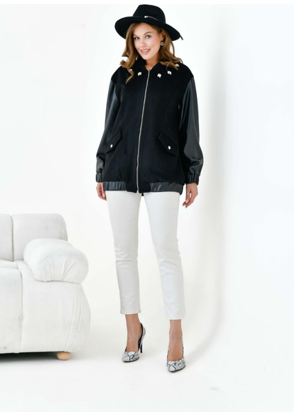 Kadın Kaşe Kaban Siyah modelleri