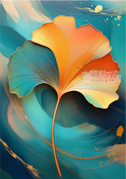 Çerçevesiz Poster Ginkgo Biloba Tek Yapraklı fırsatları
