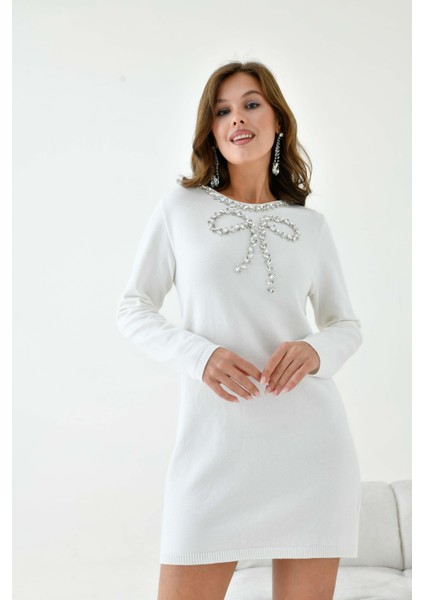 Kadın Taş Detaylı Tunik Ekru fiyatları