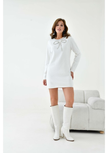 Kadın Taş Detaylı Tunik Ekru indirimleri