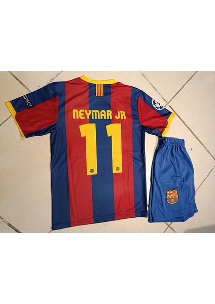 Barcelona Neymar 11 Kırmızı Mavi Çocuk Forma 2 Li Set . Forma+Şort