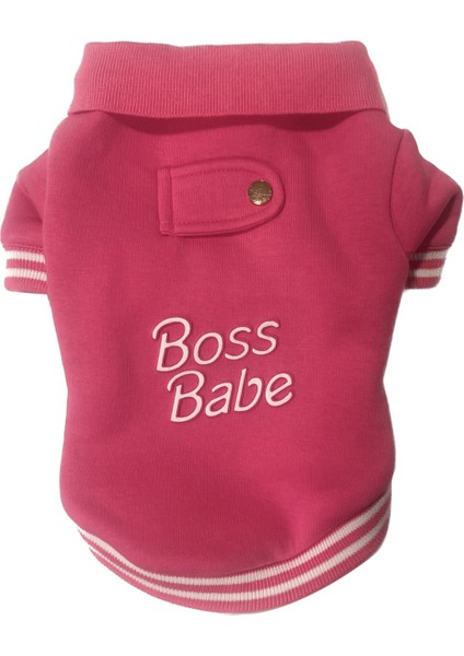 Boss Babe Pembe Köpek Sweatshirt