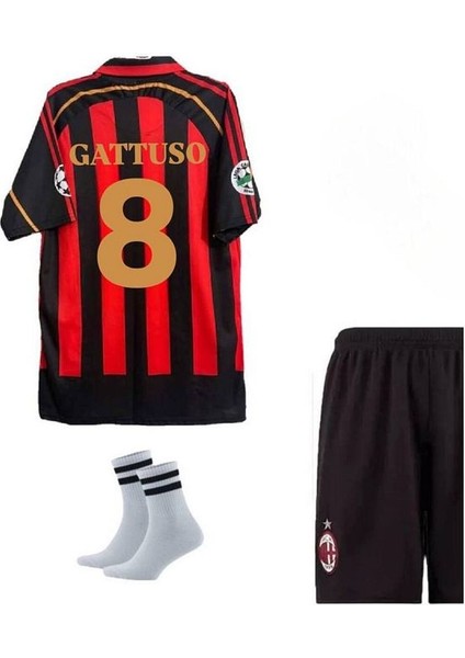 Milan Gattuso 2006 2007 Kırmızı Siyah Nostalji Çocuk Forması