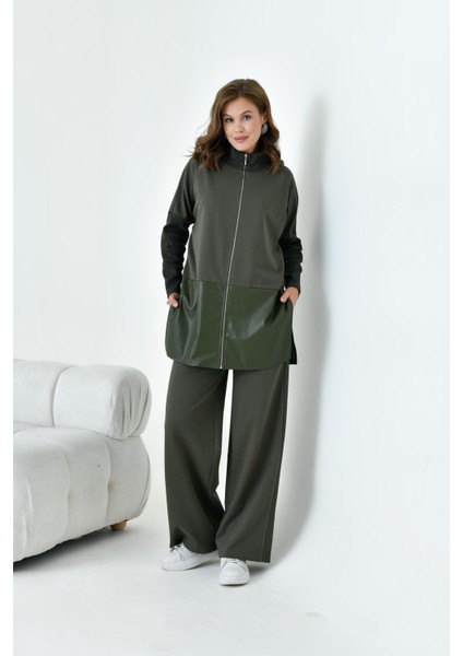 Kadın Deri Iki Ip Takım Haki fiyatları