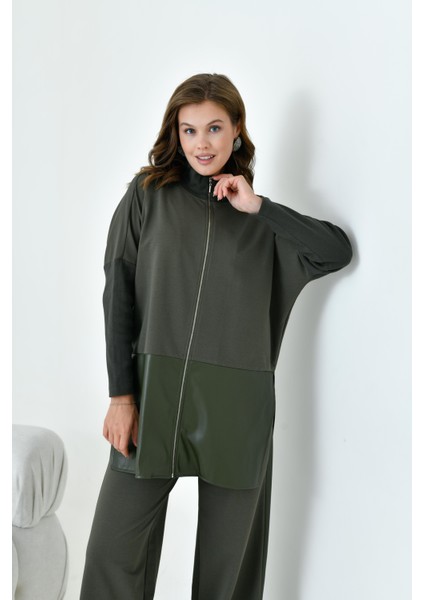 Kadın Deri Iki Ip Takım Haki fırsatları