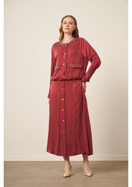 Kadın Cupra Etekli Takım Bordo modelleri