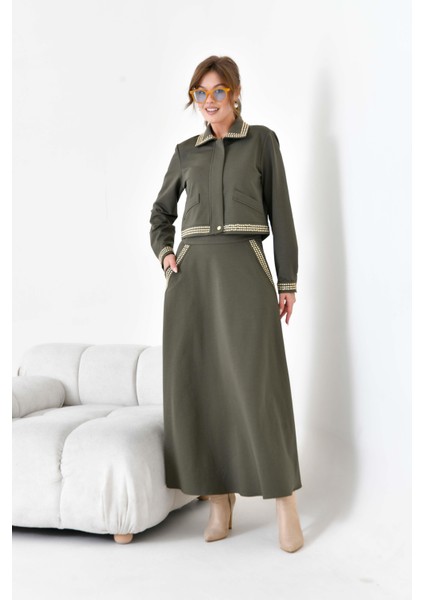 Kadın Iki Ip Taşlı Takım Haki fırsatları