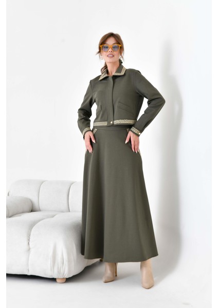 Kadın Iki Ip Taşlı Takım Haki indirimleri