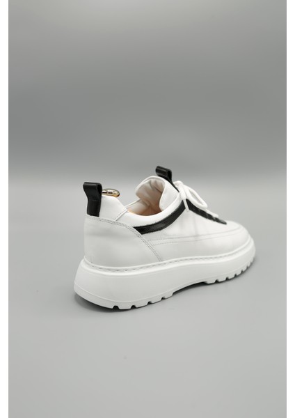 Drew Model Hakiki Deri El Yapımı Erkek Beyaz Siyah Rugan Sneakers Ayakkabı fırsatları