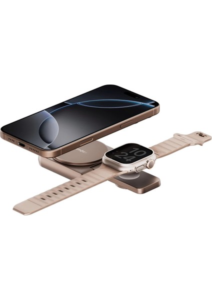 Magduo 2in1 Katlanabilir 15W Telefon ve 2.5W Saat Masaüstü Hızlı Şarj Standı