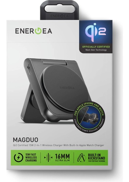 Magduo 2in1 Katlanabilir 15W Telefon ve 2.5W Saat Masaüstü Hızlı Şarj Standı