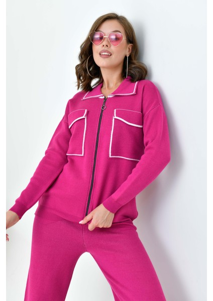 Bayan Çizgili Ikili Takım Fuşya fırsatları