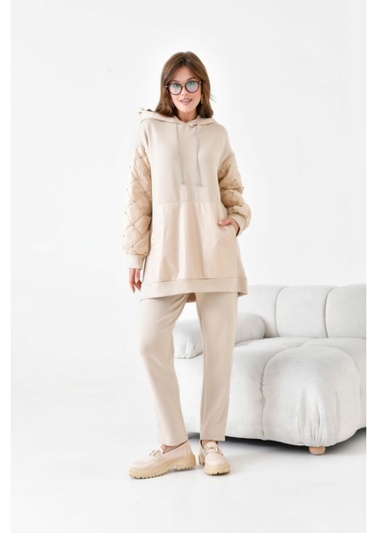 Kadın Kapitone Takım Beige fırsatları