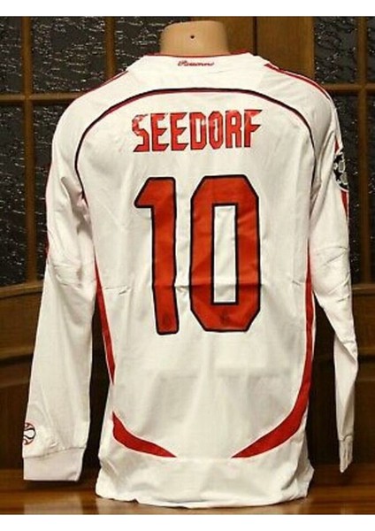 Milan 2006/07 Seedorf 10 Uzun Kol Yetişkin Forması Beyaz