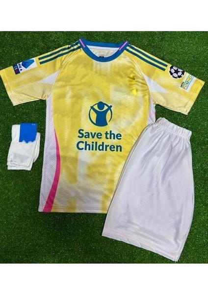 Kenan Yıldız 10 Juventus 2023/2024 Yeni Sezon Deplasman Çocuk Futbol Forması Çorap Hediye Sarı modelleri