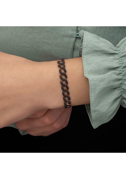 Gümüş Siyah Taşlı Gurmet Bayan Bileklik fiyatları