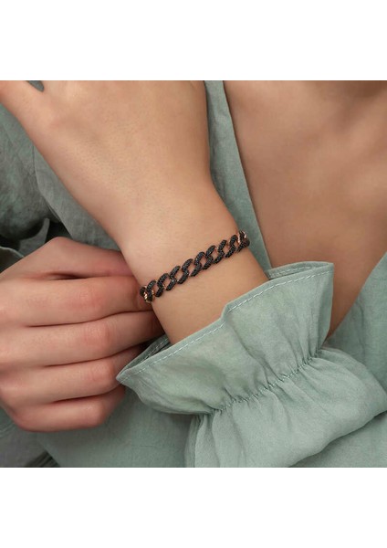 Gümüş Siyah Taşlı Gurmet Bayan Bileklik modelleri