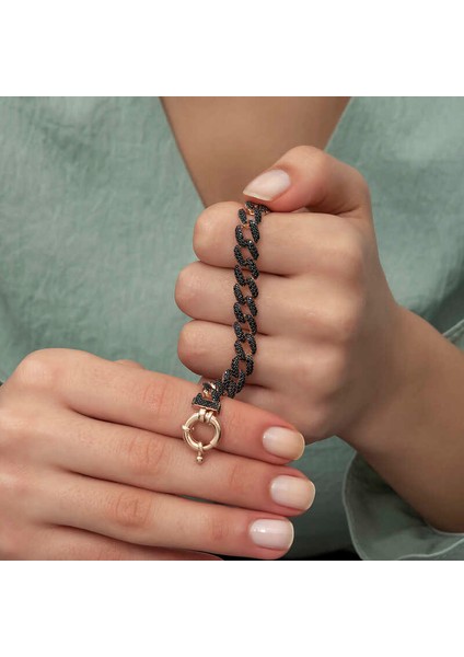 Gümüş Siyah Taşlı Gurmet Bayan Bileklik fırsatları