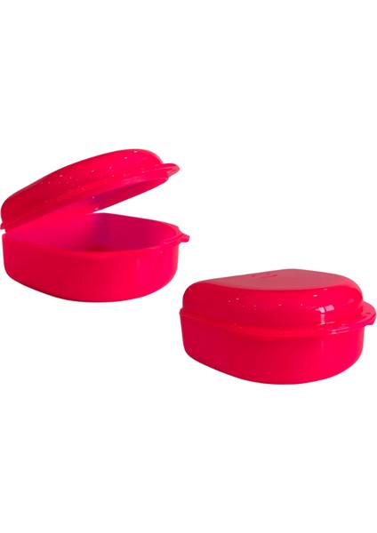 Diş Protez Kutusu - Diş Saklama -Kabı Küçük Boy - 2 Adet (Pembe)