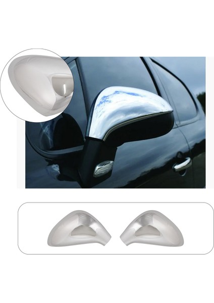 Peugeot 207 Uyumlu 2006-2012 Krom Ayna Kapağı 2 Parça Paslanmaz Çelik